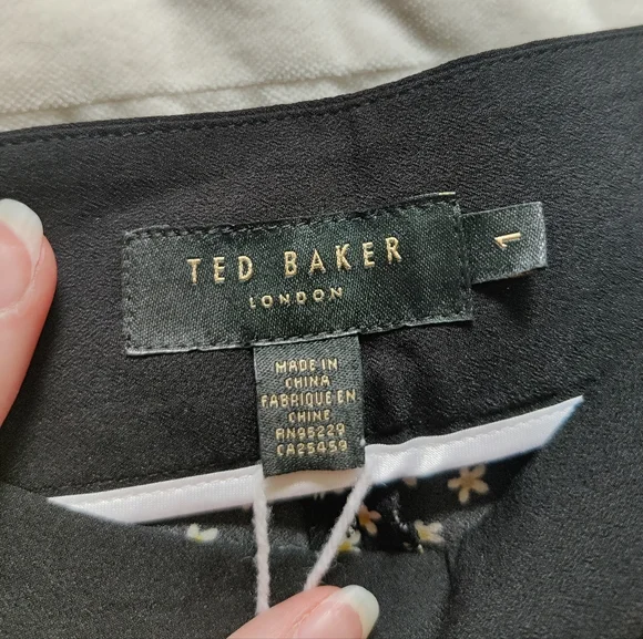 Ted Baker Bondie Wide Leg Daisy Pattern Pants Size 1